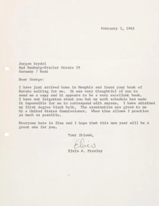 Brief von Elvis vom 05.02.1965